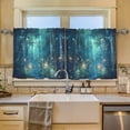 thumbnail image 2 of Yayeee Kitchen Curtains Tier Set of 2 Light Filtering 57"x24" Over Sink Window Panels, Magical Forest Glowing Lights, 2 of 7