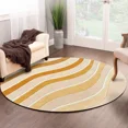 thumbnail image 5 of Tufted carpet 16x16, Round shape, Beige Mustard rugs, Handmade, Area rugs for living room, 5 of 6