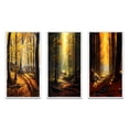 thumbnail image 2 of Designart "Warm Autumn Sunlight Illuminating the Forest I" Forest Framed Wall Art Set Of 3 - Yellow Traditional Frame Gallery Set For Office Decor, 2 of 6