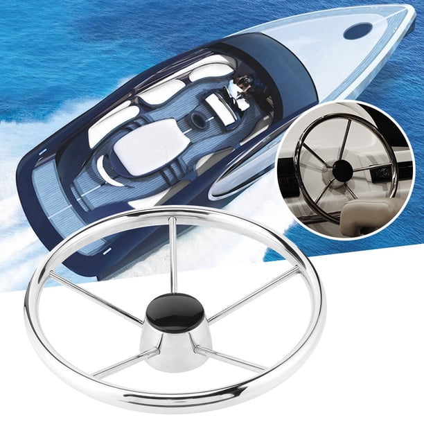 Volant Bateau Acier Inox 304 – 13,5 Pouces, 5 Rayons, Poignée Mousse PU, Pour Yacht Et Marin