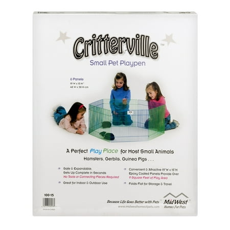Midwest Pet Small Animal Playpen, 12 SqFt, Multicolor