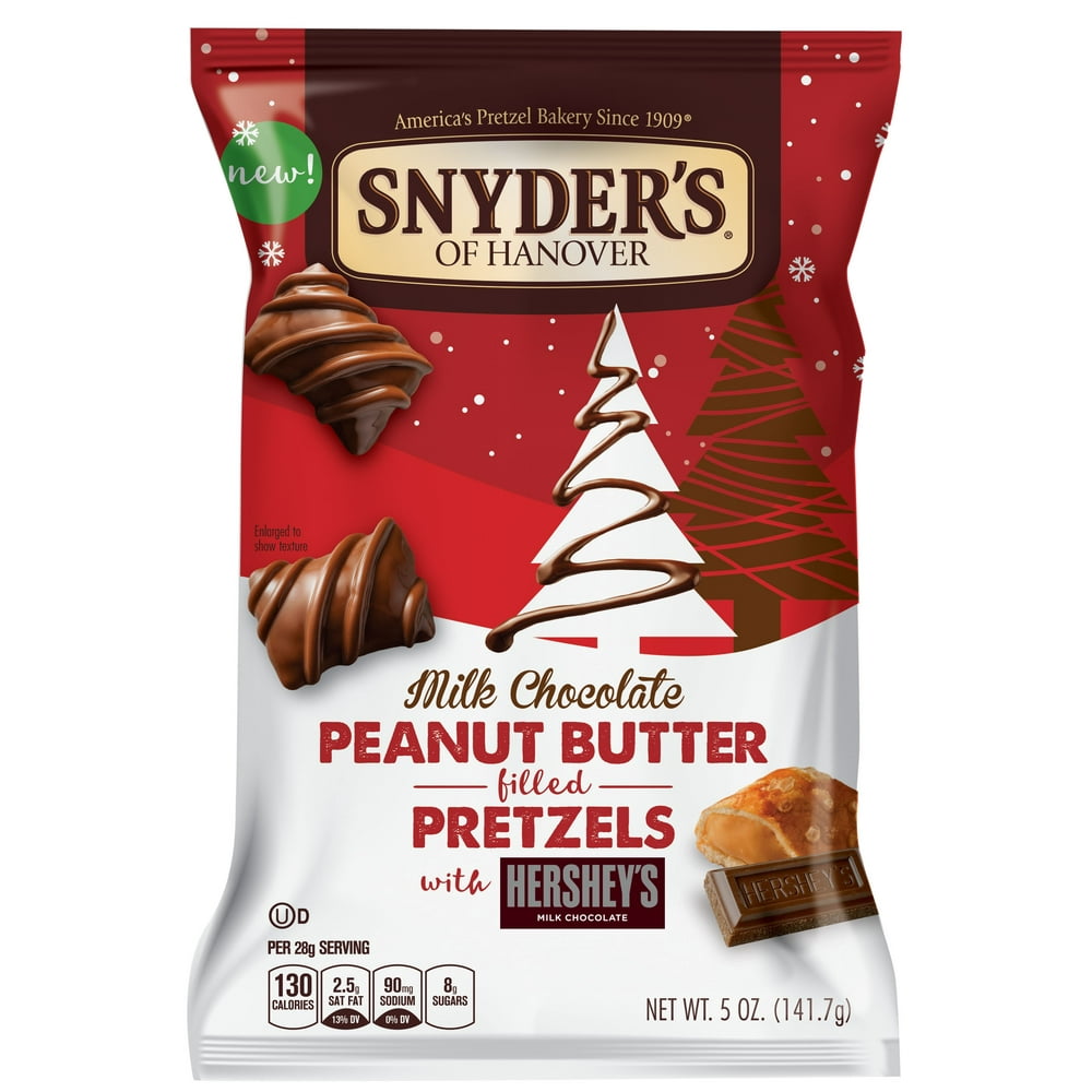 Snyder's of Hanover Holiday Chocolate Covered Peanut Butter Filled Pretzels with Hershey's Milk