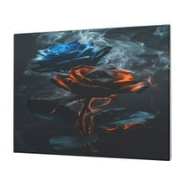 Daiia Blue and Red Roses Artwork Print Canvas Decorative Picture – 30x40in Artistic Wall Art, Ready-to-Hang Canvas Print for Living Room(Horizontal)