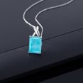 thumbnail image 3 of Gem Stone King 10K White Gold Green Turquoise Pendant Necklace for Women (5.00 Cttw, Gemstone Birthstone, Emerald Cut Cut 14x10MM, with 18 inch Chain), 3 of 5