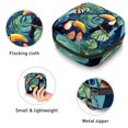thumbnail image 3 of Sanitary Napkin Storage Bag for Girls Women, Portable First Period Pads Bag Tampons Holder Girls Travel Makeup Bag, Large Capacity Tropical Palm Leaves Bird Toucan, 3 of 6