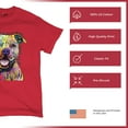thumbnail image 4 of Tee Hunt Beware of Pit Bull T-Shirt Dean Russo Art Colorful Cute Dog Men's Tee, Red, X-Large, 4 of 5