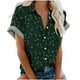 thumbnail image 2 of Fiudx Ofertas Relámpago Blusa Casual de Solapa para Mujer con Estampado de Manga Corta y Botones, 2 of 7