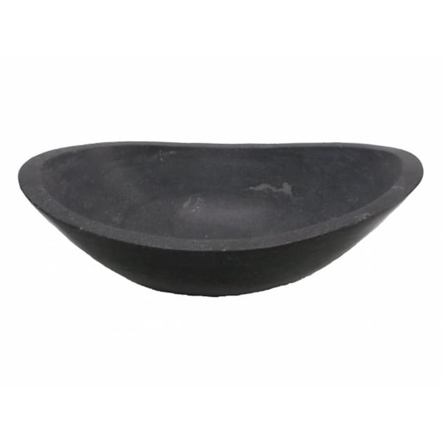 EB-S005BL-H Stone Canoe Sink - Honed Black Limestone