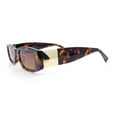 thumbnail image 5 of Womens Metal Pyramid Jewel Hinge Narrow Rectangle Retro Chic Plastic Sunglasses Tortoise - Brown, 5 of 6