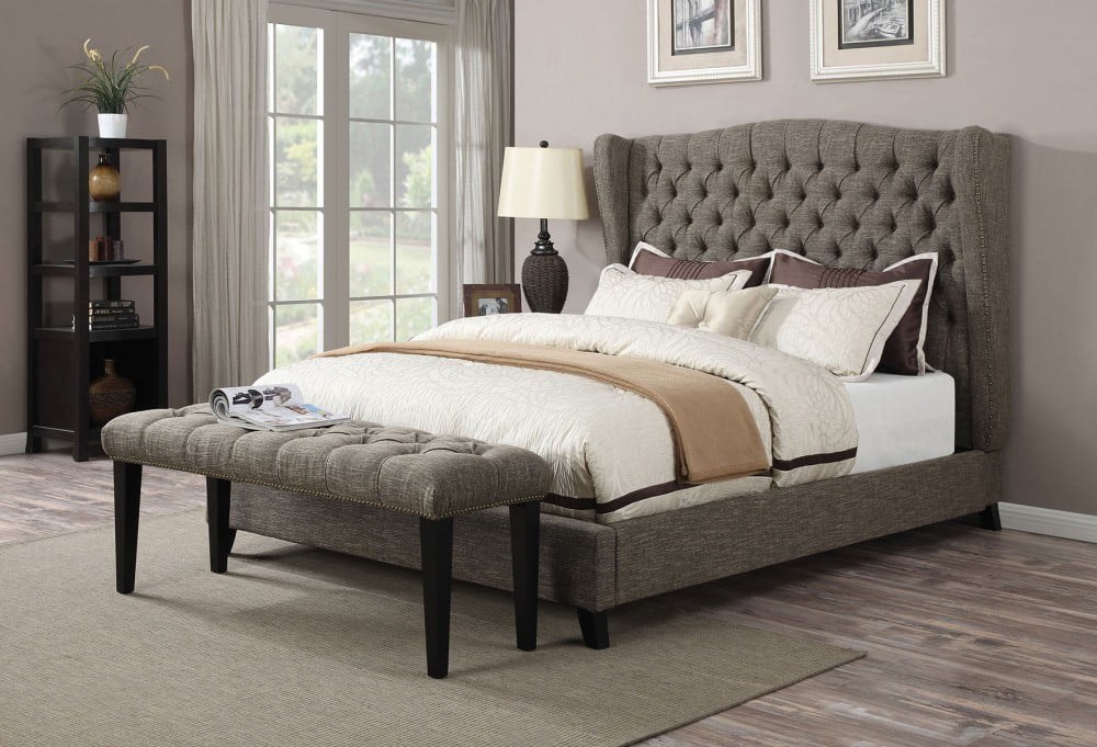 Simple Relax Faye Red Linen Queen Platform Bed Com Departments