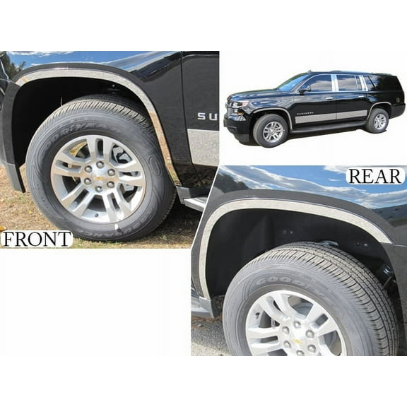 Stainless Steel Wheel Well Trim 4Pc Fits 2015-2020 Chevy Suburban WQ55198 QAA