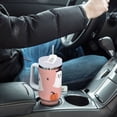 thumbnail image 4 of Yayeee 40oz Stainless Steel Tumbler with Straw and Handle Double-Wall Insulated Travel Water Bottle, Pink Cartoon Halloween, 4 of 8