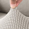 thumbnail image 3 of Nvzi 4 Pcs Plaid Stretch Armrest Covers Solid Color Non-Slip Arm Covers for Chairs Couch Sofa Armchair Slipcovers for Recliner Sofa with Twist Pins, Cream, 3 of 4