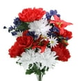 thumbnail image 2 of Admired by Nature ABN1B006-RD-WT-BL Artificial 24 Stem Peony - Lily & Mum Mixed Bush - Red, White & Blue, 2 of 3