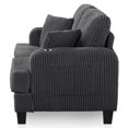 thumbnail image 3 of Furniture of America Fayen Modern Small Space Chenille Fabric Loveseat with Pillow, Dark Gray, 3 of 14