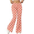 thumbnail image 2 of Mifsaly Women High Waisted Flare Yoga Pants Polka Dot Print Stretchy Bootcut Pant Casual Slim Fit Athletic Workout Leggings 2026 S, 2 of 7