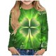 thumbnail image 1 of Blusas y camisas de manga larga con cuello redondo y estampado de San Patricio para niños, blusa informal de manga larga con cuello redondo, blusa de poliéster para niñas, 1 of 4