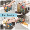 thumbnail image 2 of Yayeee 6 Pack Kitchen Dish Cloths for Washing Dishes Soft Absorbent Microfiber Towels, Orange Colorful Flowers, 2 of 9