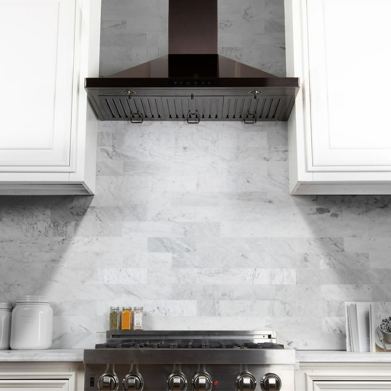 42 inch black stainless 2024 steel range hood