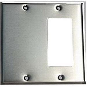 - Mulberry 97422 430 Stainless Steel Box Mount Standard Size GFI Surge 2-Gang Combination Wallplate (1) Blank (1) Block Duplex/GFI Receptacle
