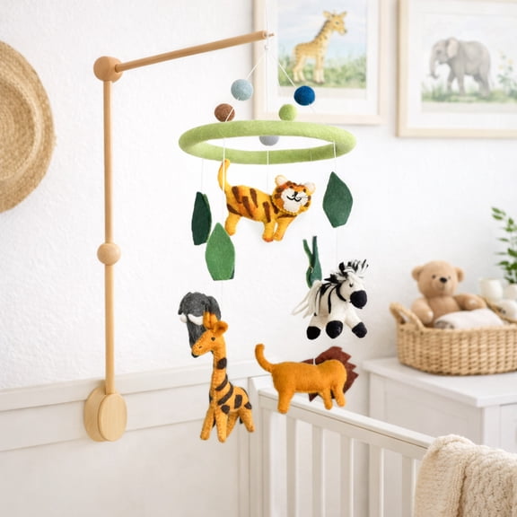 Felt Safari Animal Baby Mobile