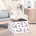 thumbnail image 3 of Yayeee Collapsible Cube Storage Bin with Lid Fabric Closet Decorative Basket with Handles, Purple Halloween Gooses, 3 of 7