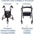 thumbnail image 4 of Freedom Lightweight Retractable 3 Wheel Walker with Balloon Tires, Rollator Walker for Seniors with Height Adjustable Handles with Loop Locking Brakes (Blue), 4 of 6