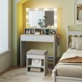thumbnail image 4 of Gymax 31.5'' Vanity Desk Set w/Mirror & Lights 3 Lighting Modes Adjustable Brightness, 4 of 10