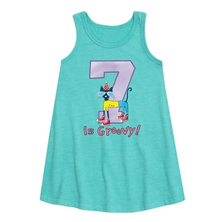

Pete the Cat - Happy 7th Birthday - Toddler and Youth Girls A-line Dress