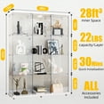 thumbnail image 5 of HOCCOT 4 Shelf Glass Display Cabinet with 12 Color LED Lights and Remote Control Wine Cabinet-White, 5 of 9