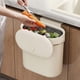 thumbnail image 4 of Cubos de Basura para Baño, Cubo de Basura de Pared con Tapa, Papelera para Cocina y Baño, Gran Capacidad (9/7 L), Plástico Beige, Diseño Compacto., 4 of 6