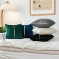 thumbnail image 5 of Velvet Throw Pillow Covers, Pack of 2 Soft Gold Decorative Cushion Covers for Couch Sofa Living Room Home Decoration, 5 of 7