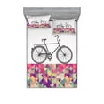 thumbnail image 2 of Ambesonne Vintage Fitted Sheet & Pillow Sham Set, Bike over Color Mosaic, Twinxl, Multicolor, 2 of 3