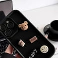 thumbnail image 4 of Designed for iPhone Case,3D Cute Coffee Bear Camera Lens Protection Shockproof Protective Cover Phone Case (White,iPhone 16 Pro Max), 4 of 6