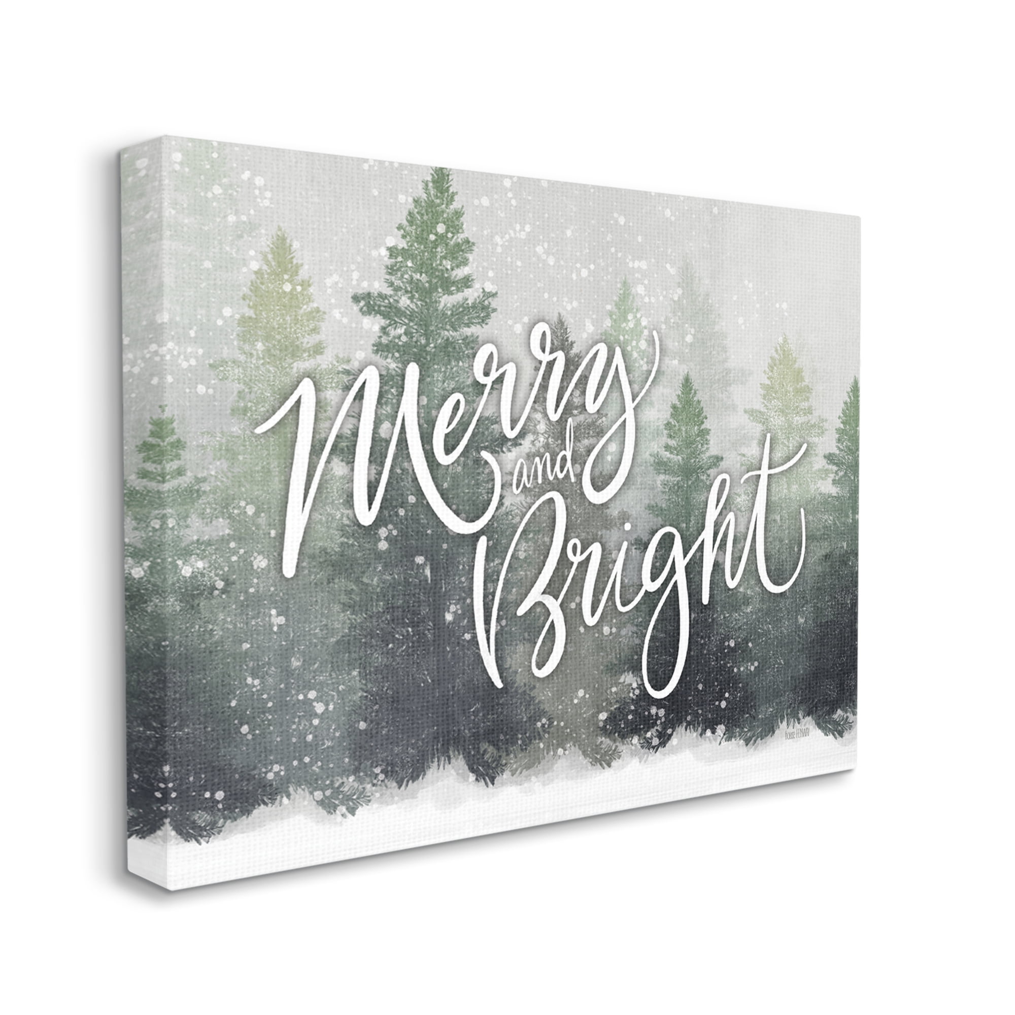 Stupell Industries Merry & Bright Scenic Niveous Winter Forest Landscape Graphic Art Gallery Wrapped Canvas Print Wall Art, Design by House Fenway