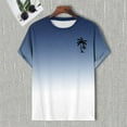 thumbnail image 4 of TSADFHJI Hauts pour Hommes T-Shirt Imprimé Numérique 3D Manches Courtes Col L Bleu Foncé, 4 of 5