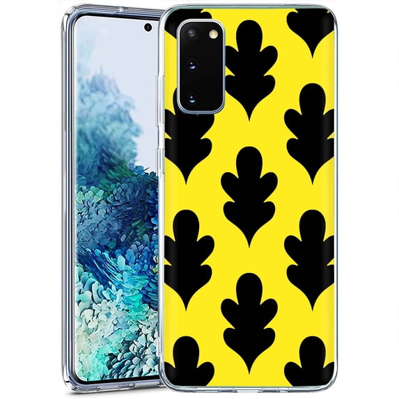 TalkingCase Slim Phone Case Compatible for Samsung Galaxy S20 FE 4G/5G,(Not S20),Leaf Black Yel Print,Lightweight,Flexible,Soft, USA