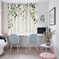 thumbnail image 5 of Eucalyptus Leaf Kitchen Curtains 72 Inch Length, Watercolor Green Plant Vintage Country Grommet Top Bedroom Living Room Curtains, Light Filtering Cafe Curtain Drapes 2 Panels Set 104''x72'', 5 of 9