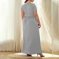 thumbnail image 4 of Lenago Plus Size Summer Dresses for Women 2025 Maxi Dress V-Neck Short Sleeve Dresses for Party Casual Summer Maxi Dresses for Women with Pockets on Clearance, 4 of 9
