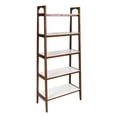 thumbnail image 2 of Ladder 5 Tier Open Bookcase with Wood Frame and White Top for Small Spaces, 2 of 5