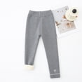 thumbnail image 2 of Lovskoo Toddler Girls Winter Leggings Fleece Lined Tights Footless Elastic Cotton Full Length Pants for 1-8 Years Old Gray, 2 of 9