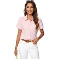 thumbnail image 1 of ORUYROP Chemise Boutonnée Basique Simple à Manches Longues/courtes pour Femmes, Chemisier/robe Officiel pour Dames, 1 of 6