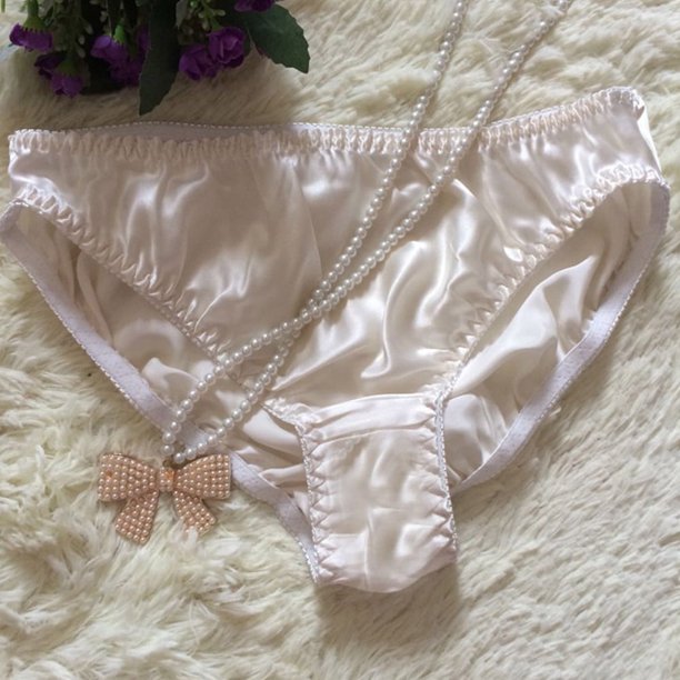 Ropa interior sexy brillante y sólida Fule, tangas suaves, bragas de seda para mujer, transpirables