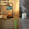 thumbnail image 6 of Candle Warmer Lamp with Timer, Flowing Blue Waves Gold Accents Marbled Texture Dynamic Non-slip Wireless Remote Control Wax Melts Warmer with 4 Bulbs for Home Office Dorm, Birthday Gifts for Women, 6 of 7