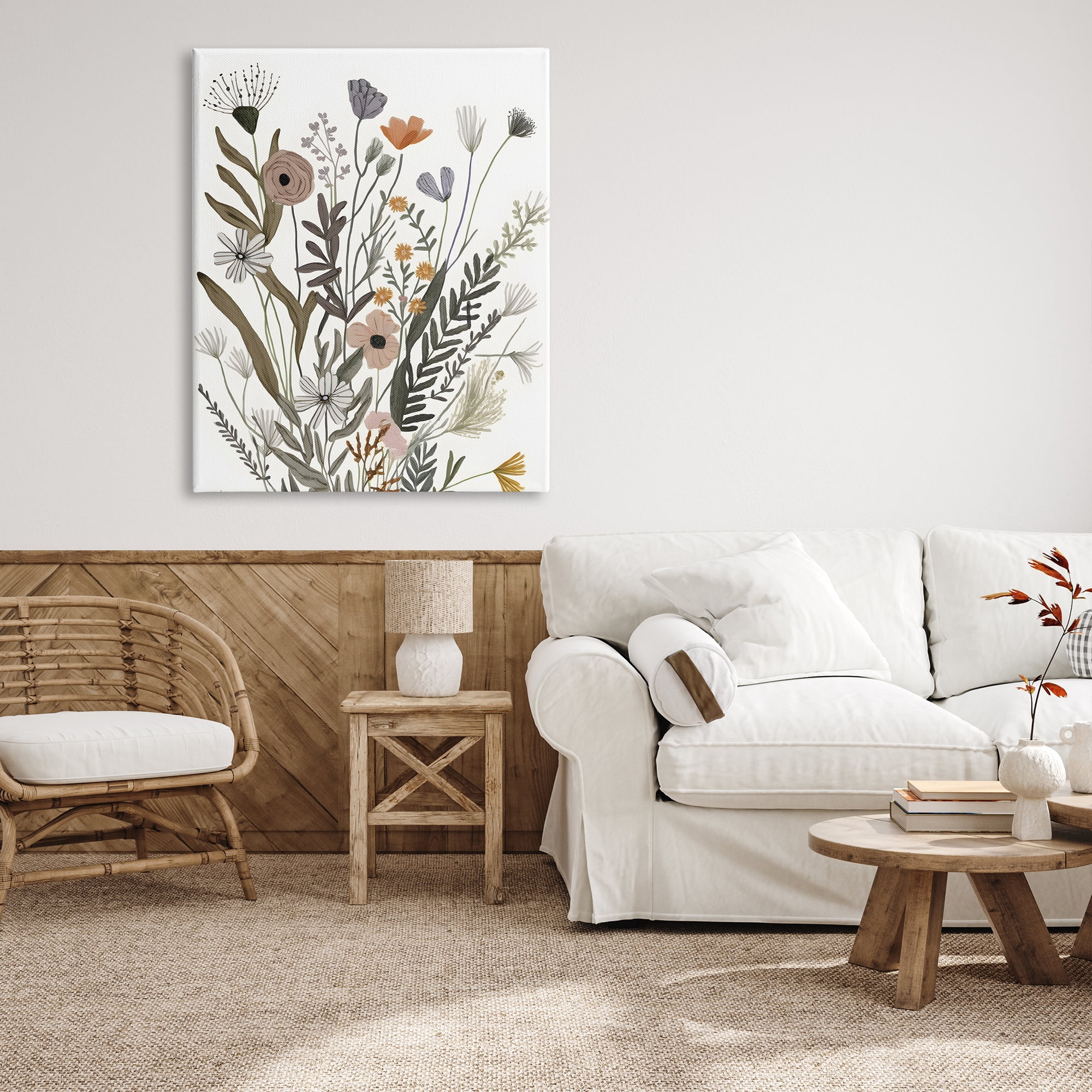 Stupell Industries Modern Herbal Leaves Botanical & Floral Painting Gallery Wrapped Canvas Art Print Wall Art, 36 x 48