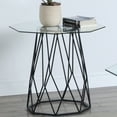 thumbnail image 2 of Furniture of America Flagg Glass Top End Table, Sand Black, 2 of 5