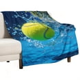thumbnail image 7 of Tennis Ball Splash Action Motion Throw Blanket - 280GSM Lightweight Flannel, Super Soft Cozy All-Season 50"x60" for Couch, Sofa & Bed - Vibrant Sports Design, Contemporary Style, 7 of 7