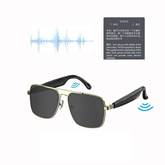 2025 New Smart Glasses for Men ,Clear Bluetooth Sunglasses for Women with Polarized Lenses Anti-Blue Light, 144  Languages Real-Time Translation,Built-in Microphone,Speaker (Color-V4)