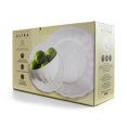 Gibson Ultra 12 Piece Scalloped Fine Ceramic Dinnerware Set in White