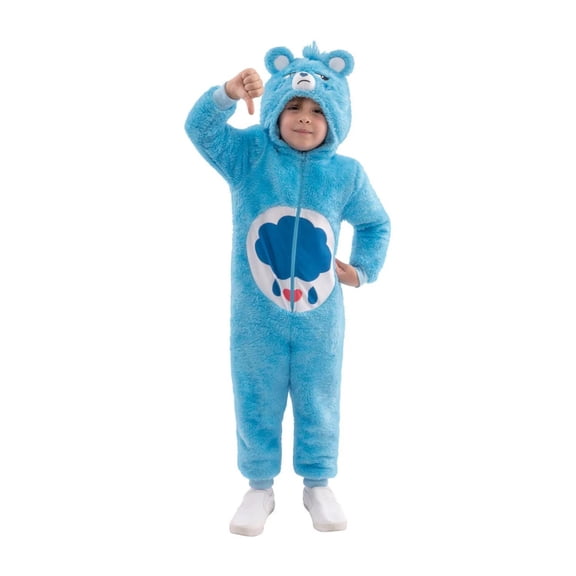 Jazwares Kids' Care Bears Grumpy Bear Jumpsuit Deluxe Costume - Size 3T-4T - Blue